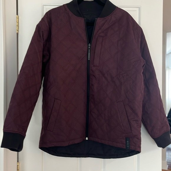 BYLT hi-lo reversible bomber jacket maroon size L - Picture 3 of 6